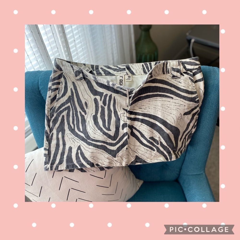 ROGAN Zebra Print Denim Skirt | NWOT | Size 13​